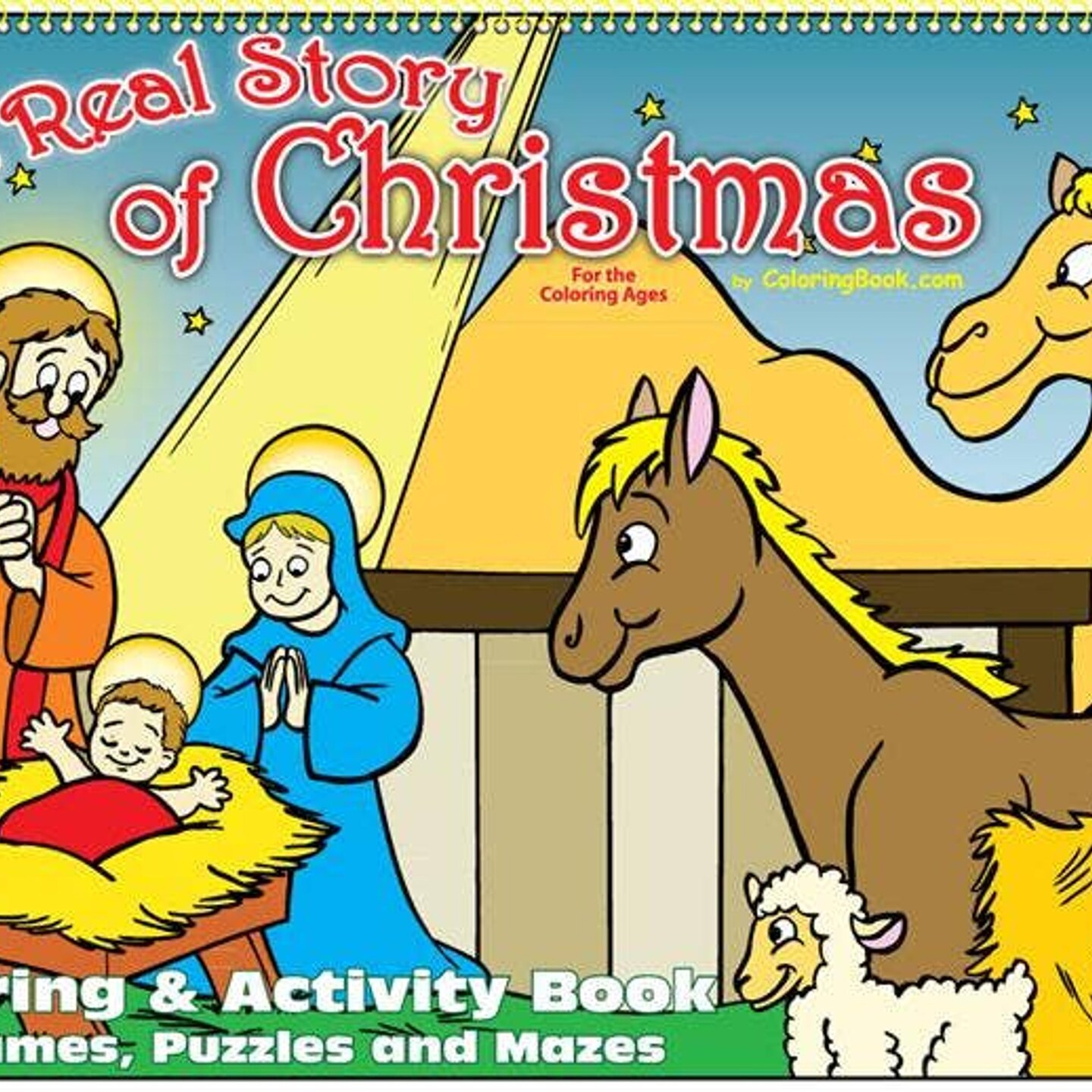 Edge Collections - 17" x 11" - Multicolor - Interactive Christmas Story Coloring Book - 1 Piece