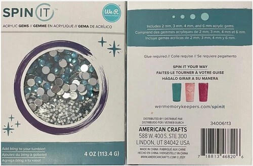 Share We R Memory Keepers Spin It Rhinestones Acrylic Gems 4oz Denim Blue 34006113