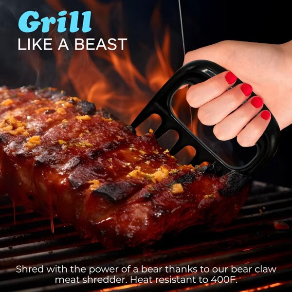 4E's Novelty Meat Shredder Claws – Heavy-Duty Bear Claws for Shredding Pork, Beef & Chicken, Heat-Resistant BBQ Tools, Fun Christmas Stocking Stuffers & Gag Gifts for Men