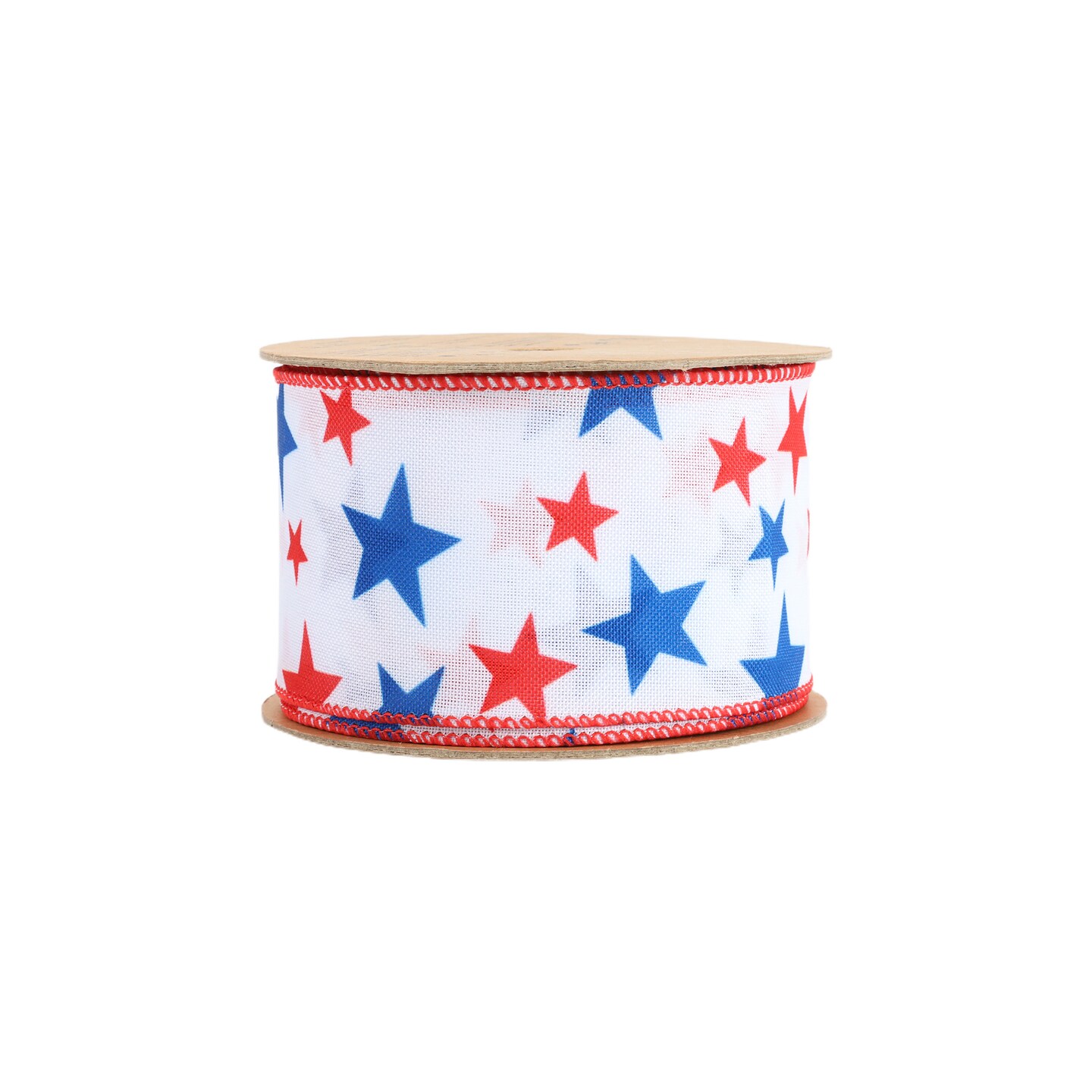LaRibbons 2 1/2" Wired Ribbon | Red/White/Blue Stars | 10 Yard Roll