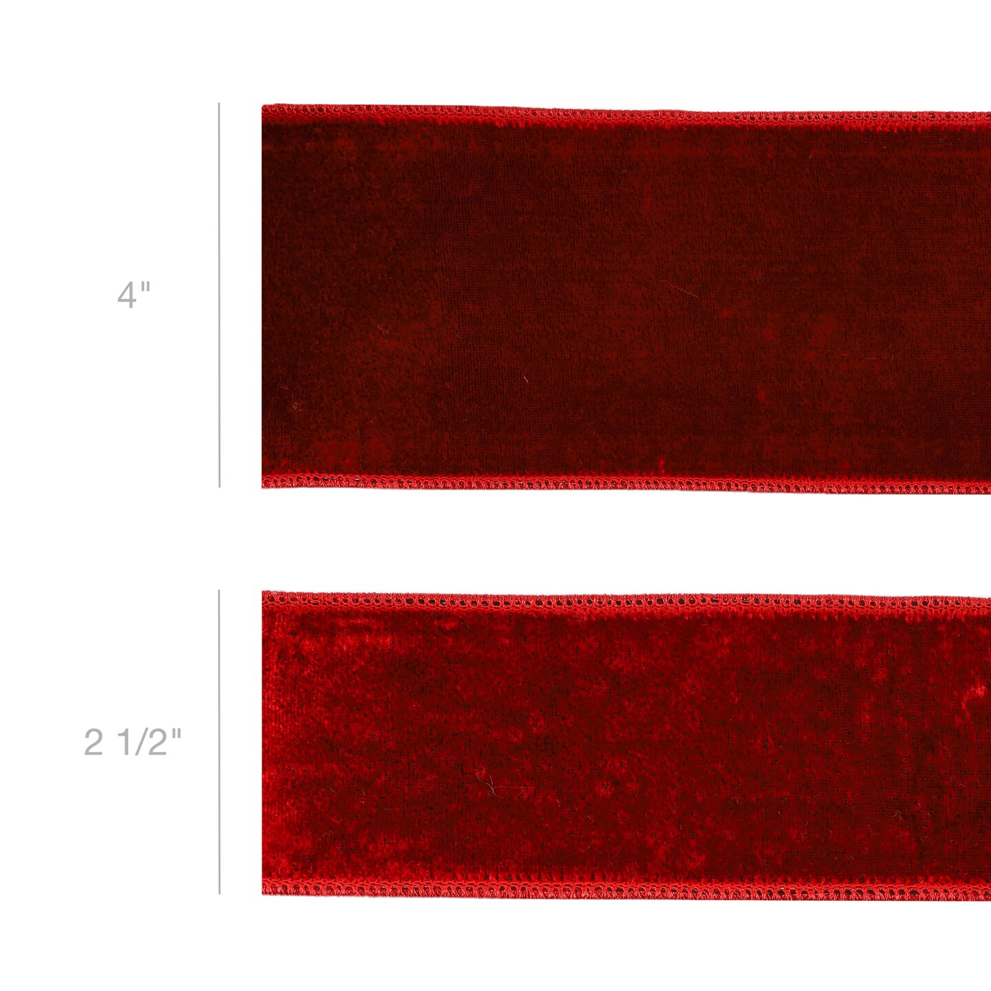 LaRibbons 2 1/2&#x22; - 4&#x22; Wired Premium Velvet Ribbon w/ Metallic Dupioni Backing | 5 Yard Roll