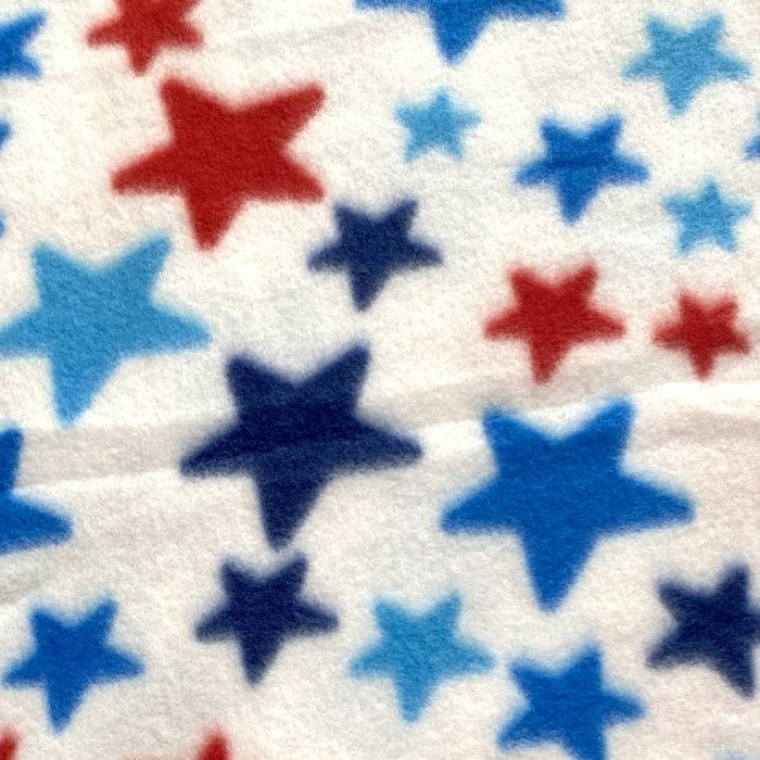 Stars Red White and Blue Anti-Pill Premium Fleece Fabric | By The Yard