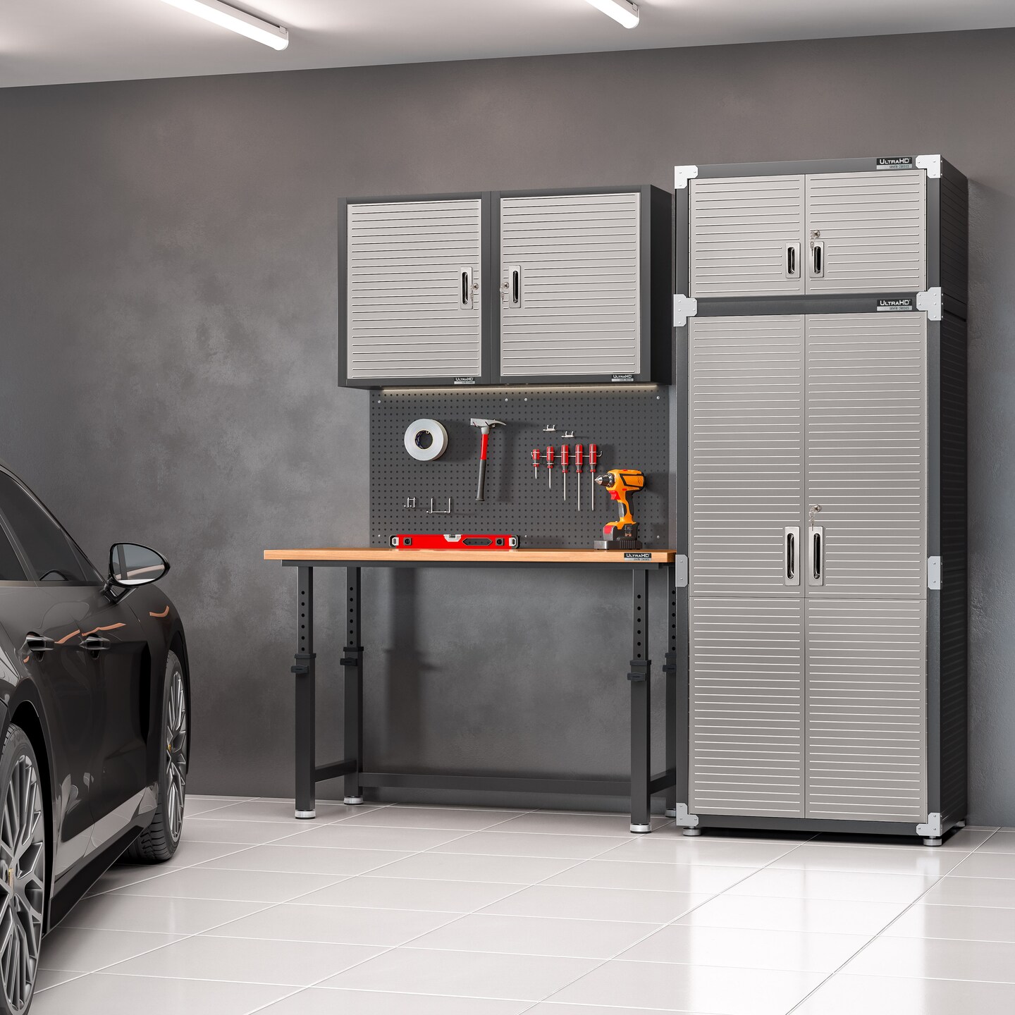 Seville Classics UltraHD 2-Piece Pegboard Set w/ 23 Piece Hook Assortment