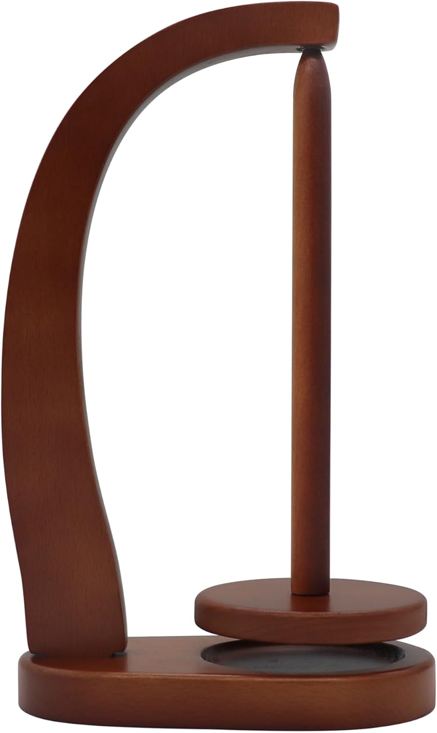 Yarn Holder for Crocheting, Beech Yarn SpinnerWooden Spinners for Crocheting,Yarn Ball Holder (Brown)