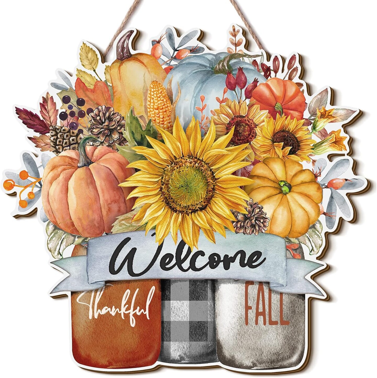 Fall Door Decor Fall(multicolour)