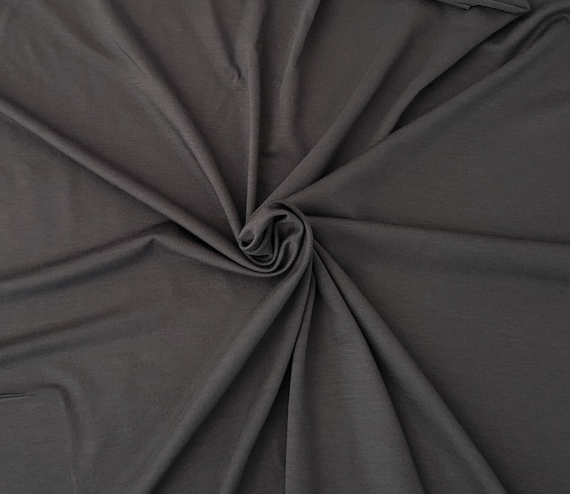 1 Yard Charcoal Organic Siro Bamboo Spandex Jersey Knit Fabric Soft Stretchy Eco-Friendly