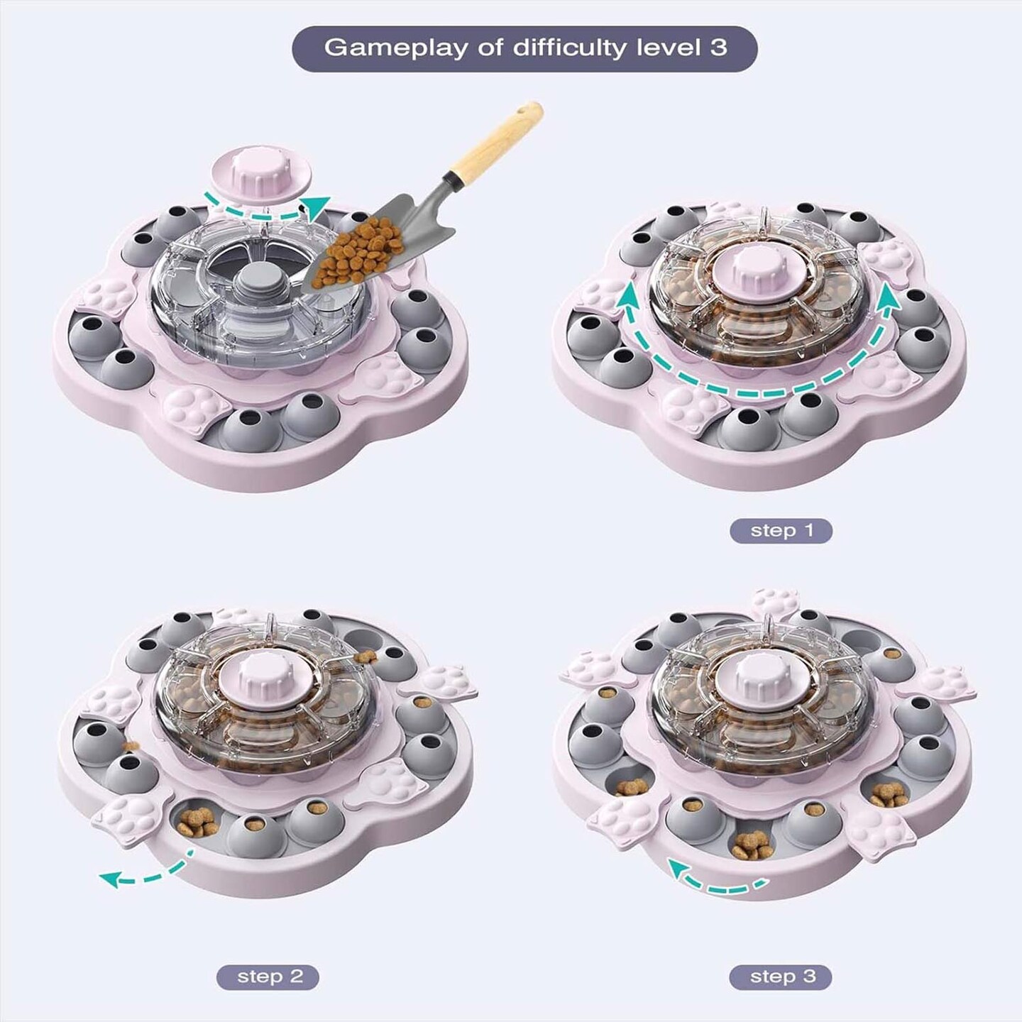 KADTC 3 in 1 Rotating Dog Puzzle Toy Interactive Feeder for Dogs 12.99" x 13.27" x 3.15"