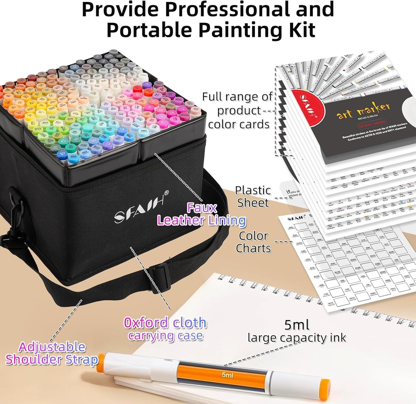 Alcohol Markers Brush & Chisel - 168 Colors Double Tipped Art Markers