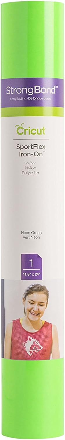 SportFlex Iron On Vinyl - Neon Green (12&#x27; x 24&#x27;), HTV Heat Transfer Vinyl for Sportswear