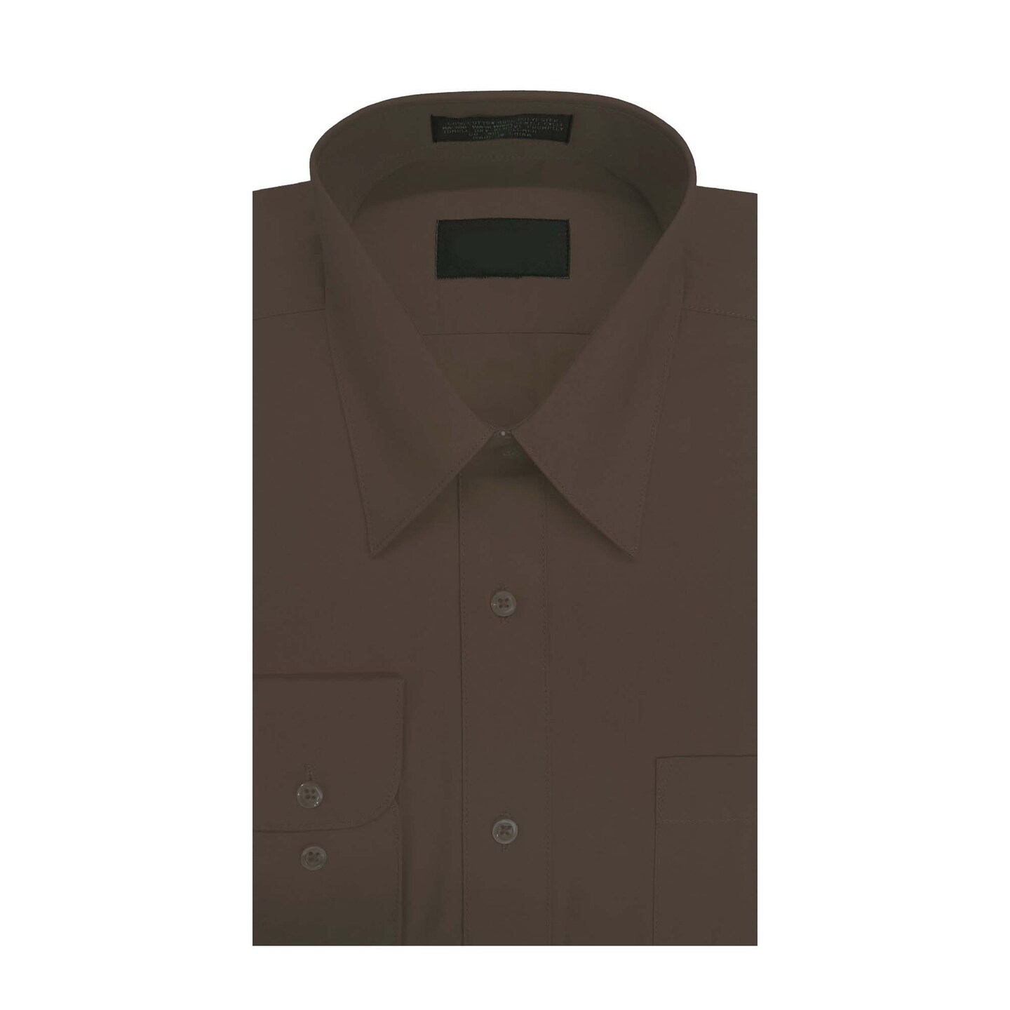 Men&#x2019;s Solid Brown Long Sleeve Dress Shirt