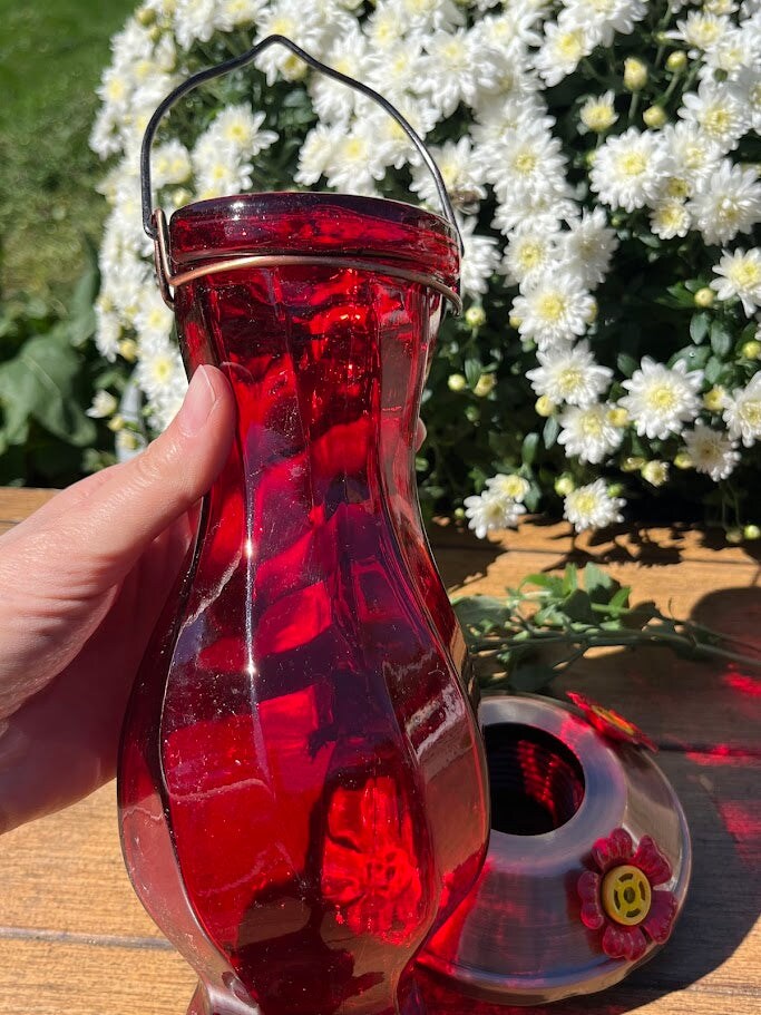Hummingbird Feeder RED Spiral