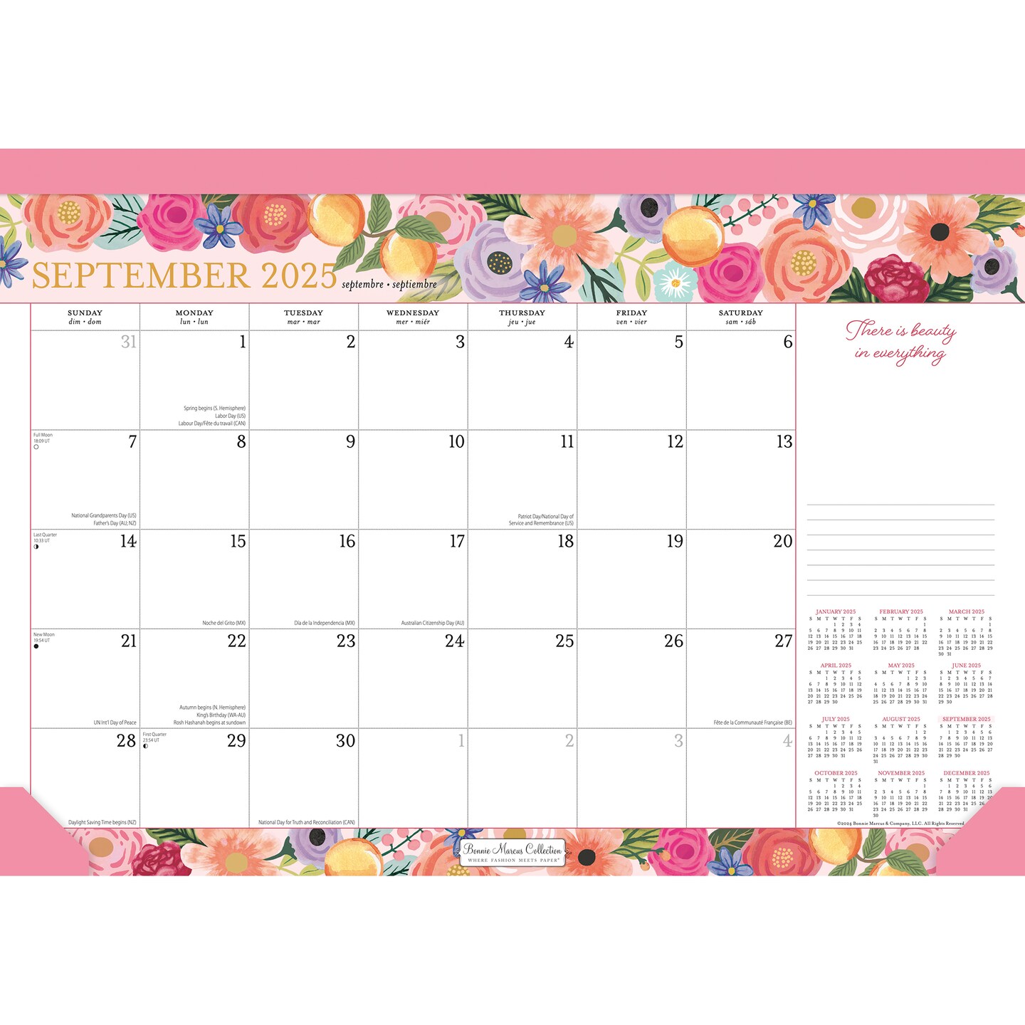 Bonnie Marcus OFFICIAL | 2025 17 x 12 Inch Monthly Desk Pad Calendar | BrownTrout | Fashion Designer Stationery