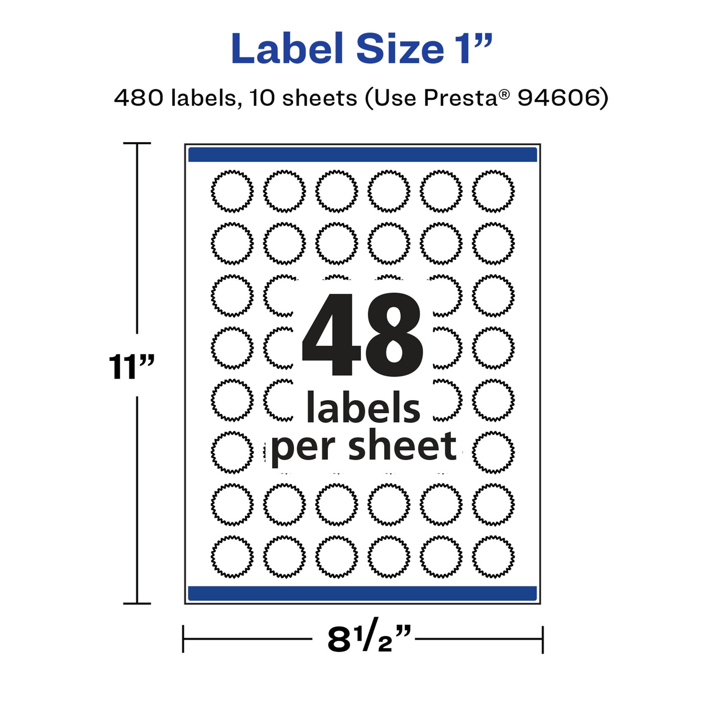 Avery Glossy White Starburst Labels with Sure Feed, 1&#x22;