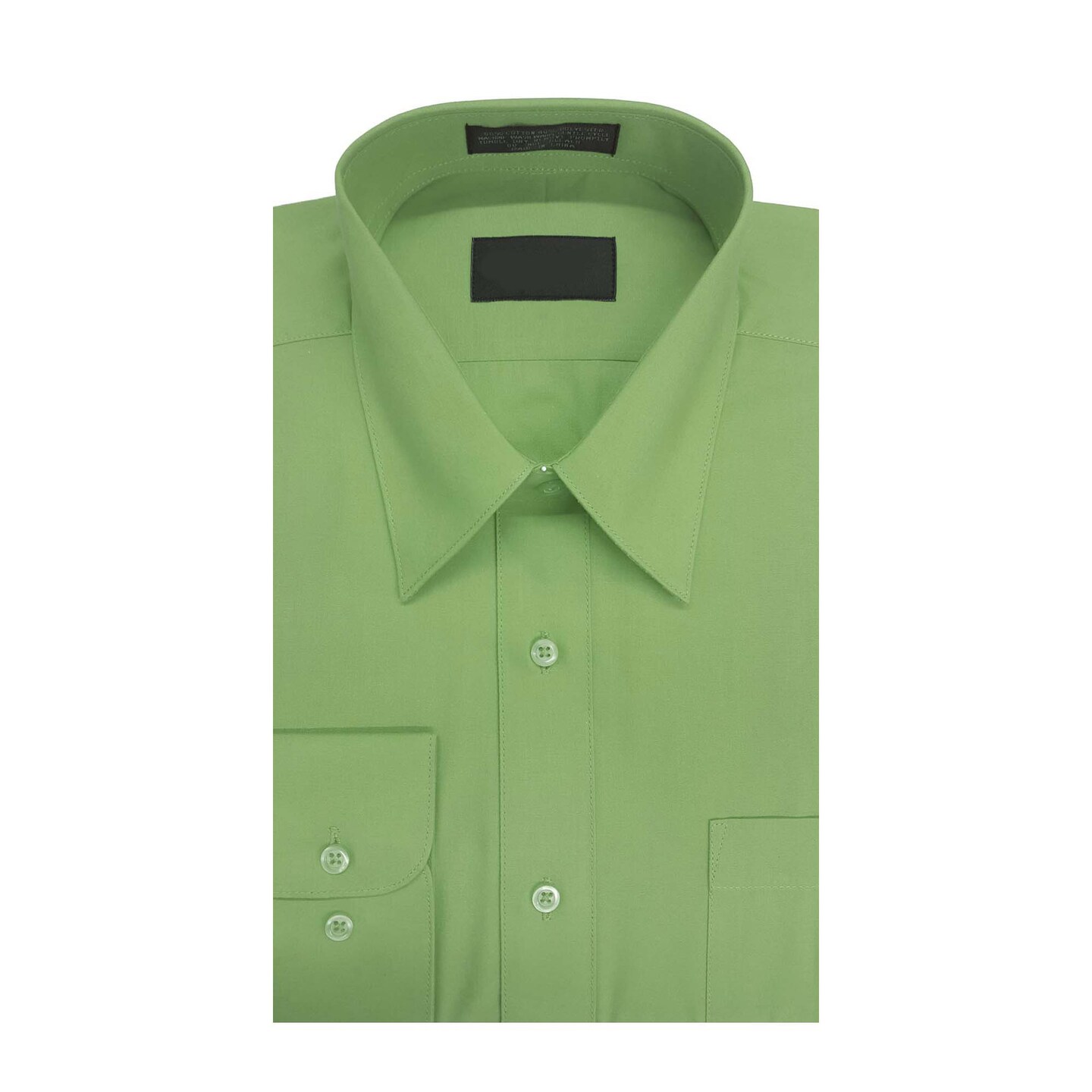Men&#x2019;s Solid Apple Green Long Sleeve Dress Shirt