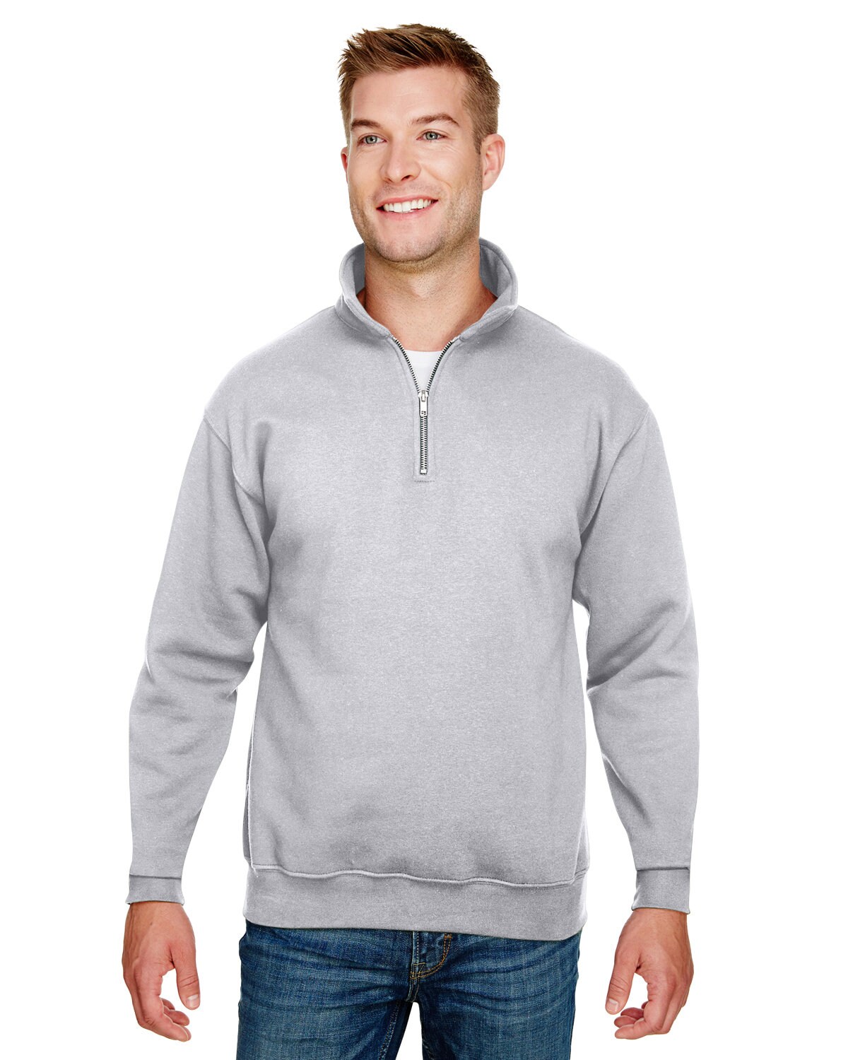 Bayside&#xAE; Unisex USA Made Quarter-Zip Pullover Sweatshirt