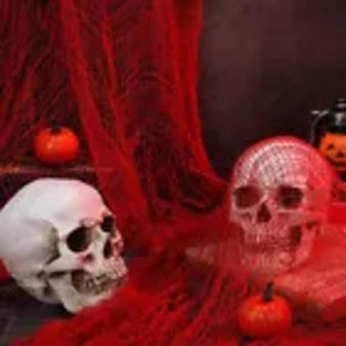 197&#x22;&#x22; x 85&#x22;&#x22; Halloween Creepy Cloth Halloween Spooky Fabric Scary Gauze Bloody Creepy Cloth for Haunted House Halloween Party Decoration Cloth for Halloween Party Supplies (Red)