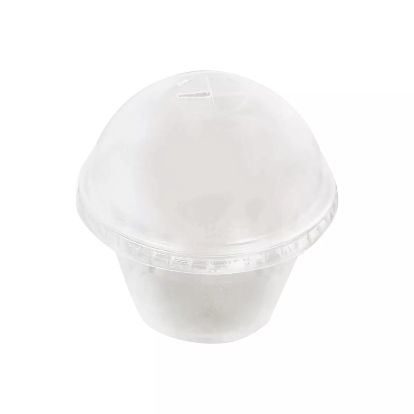 50 Clear 7 oz Round Plastic Dessert Cups with Dome Lid Disposable Tableware