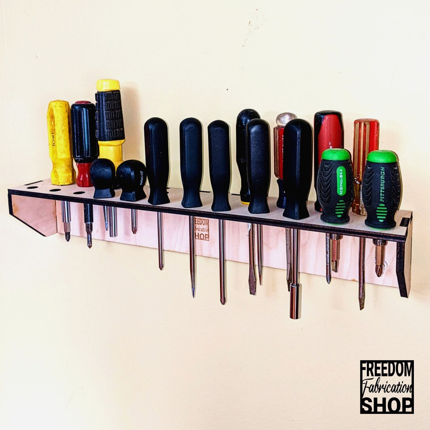 Screwdriver Holder Wall Mount With 23 Holes, 12.6" Long, Heavy - View #5