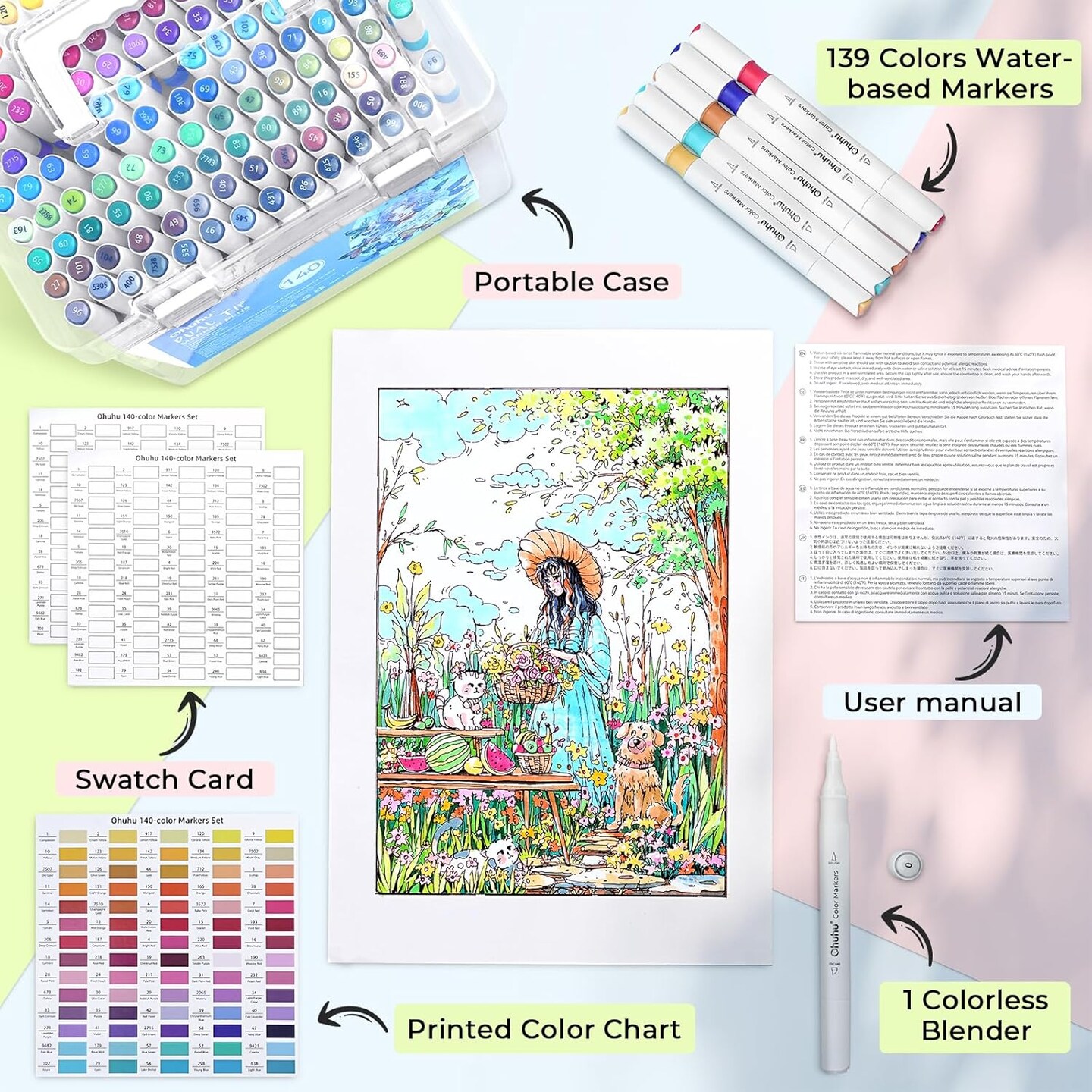 Markers for Adult Coloring Books No Bleeding 140 Colors