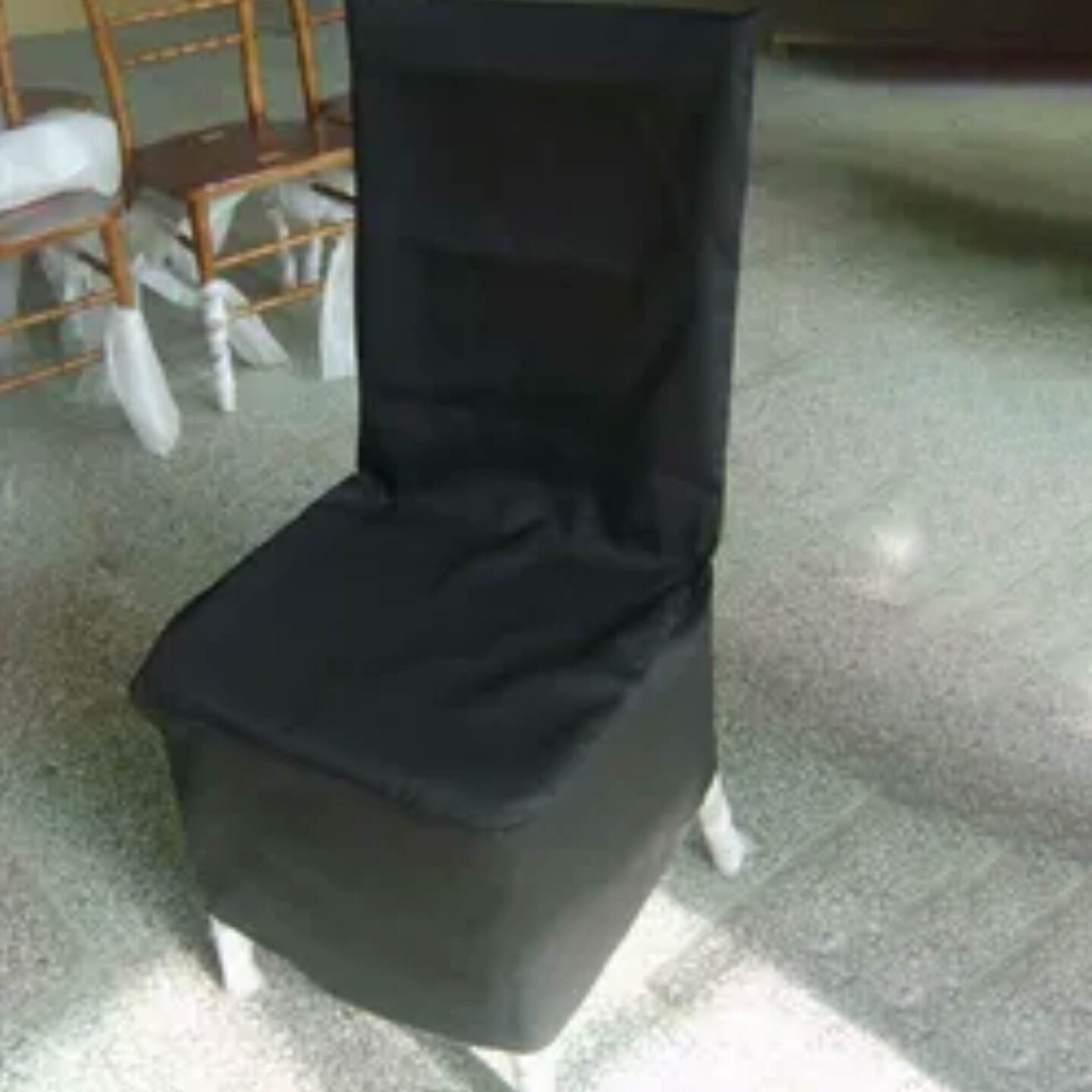 10 Piece Black Dust Cover Set for Chiavari Chairs Protective Polyester Chair Storage Sleeve