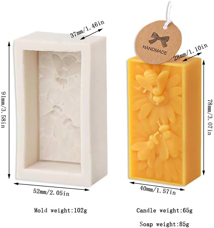 Three Bees Flower Shape Candle Silicone Molds for Making Candle