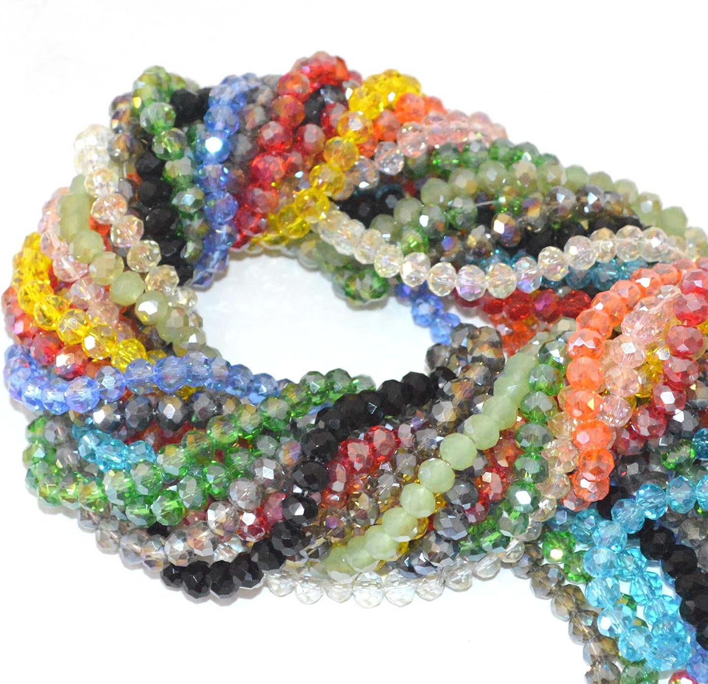 8mm Briollete Rondelle Crystal Glass Beads Faceted Crystal Beads for Jewelry Making Assorted Colo