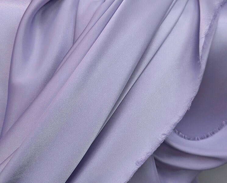 1 Yard Lilac Charmeuse Fabric Soft Shiny Polyester 58 Inch Wide for Sewing and Draping