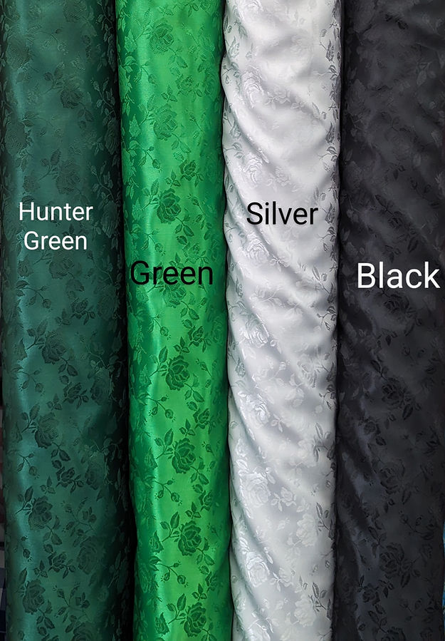 1 Yard Satin Brocade Jacquard Fabric Embossed Floral Pattern Shiny Polyester 58/59" Width