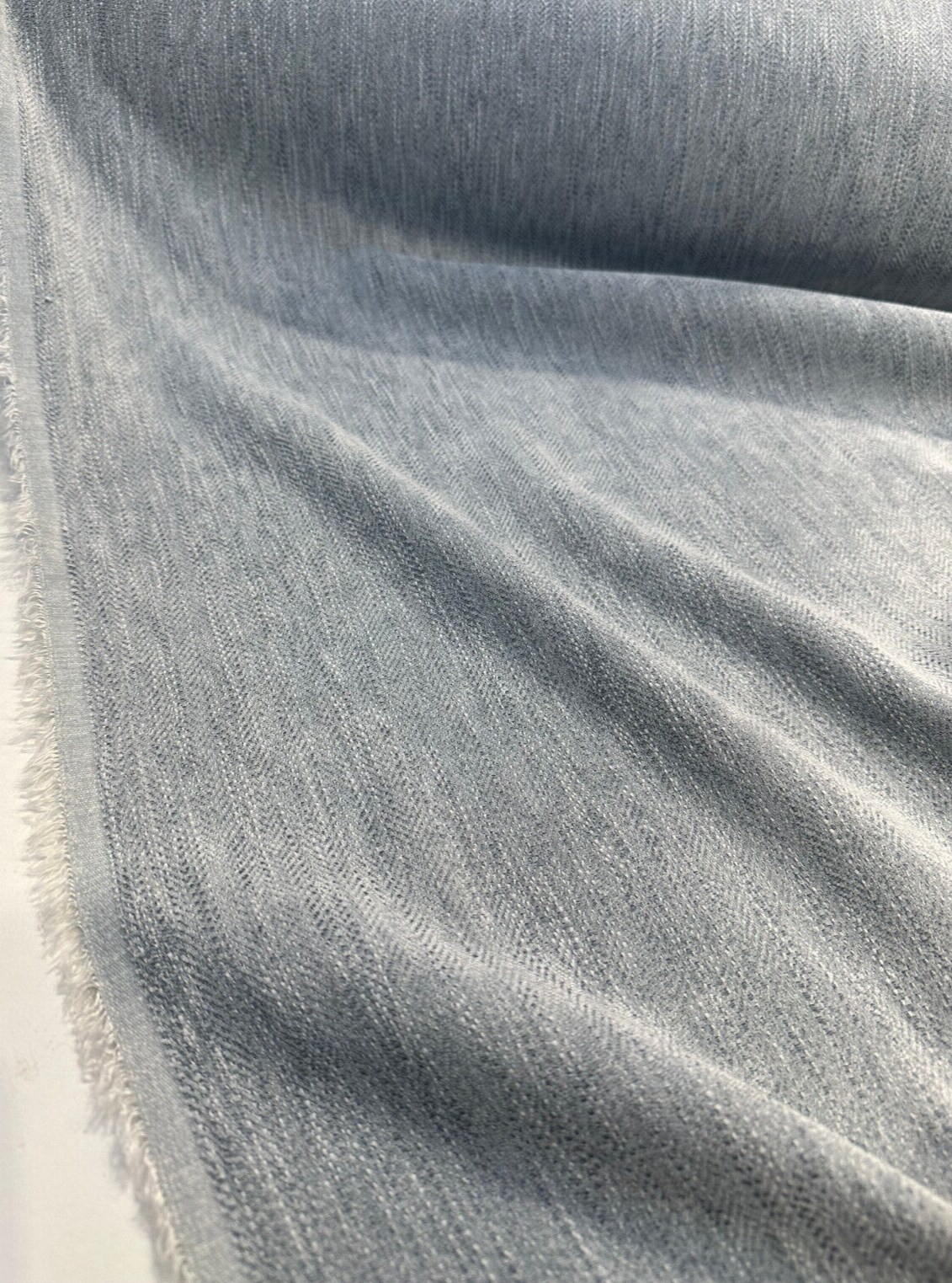 1 Yard Capital Gains Blue Sky Herringbone Chenille Upholstery Fabric 54 inches width