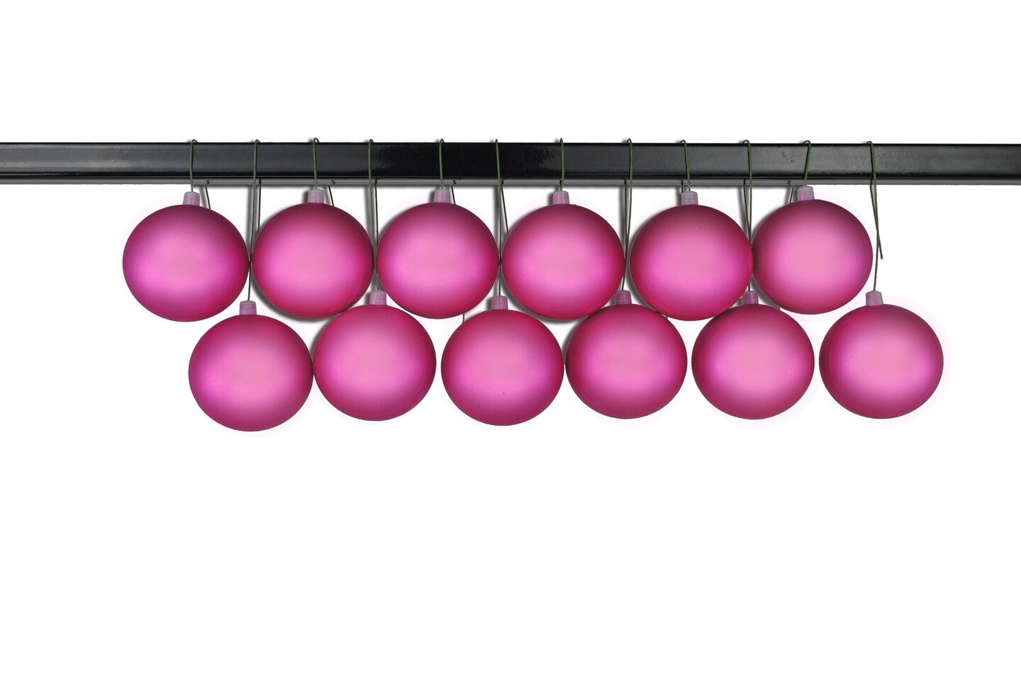12 Pack 60mm 2.5&#x22; Matte Pink Ball Ornament UV Coated with Wire