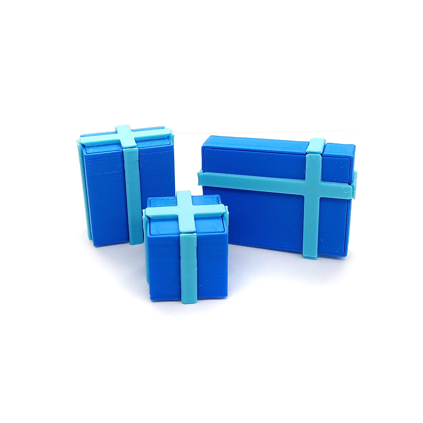 Miniature Gift Boxes with Ribbon, 3 pcs, Blue Presents for Dollhouses, Adorabilities