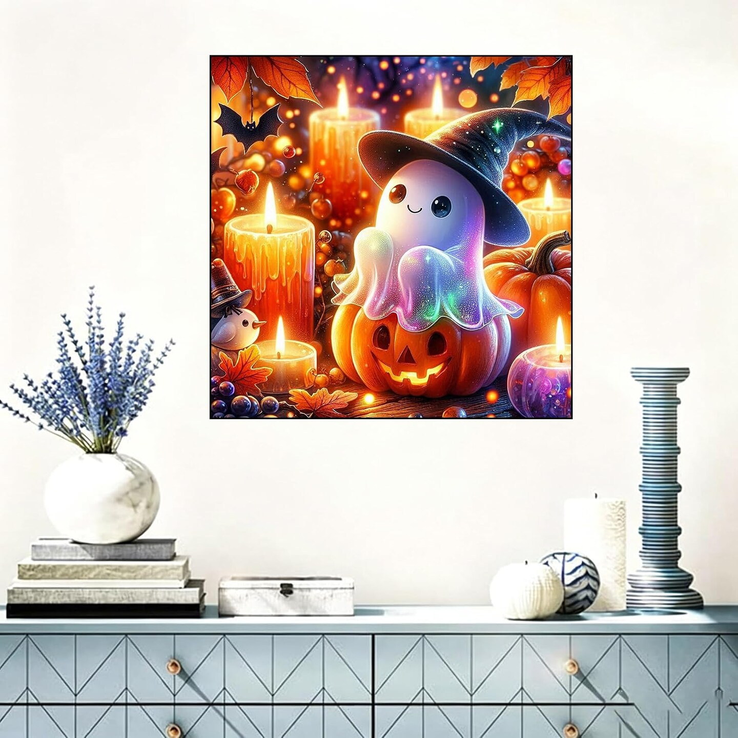 Halloween Ghost Diamond Art Kits for Adults, 5D Full Round Drill