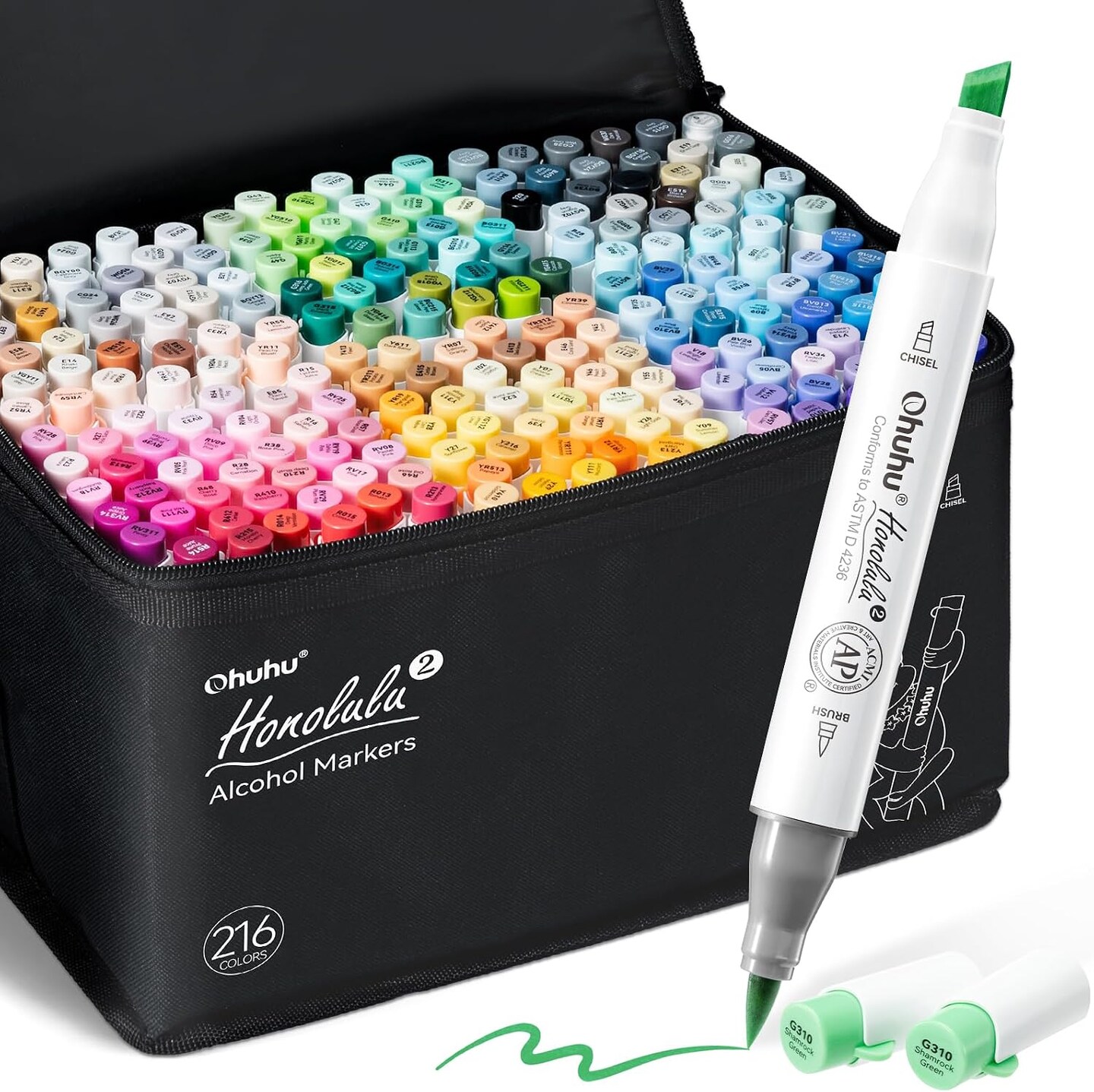 Ohuhu Brush Markers - 216-color Double Tipped Alcohol-based Art