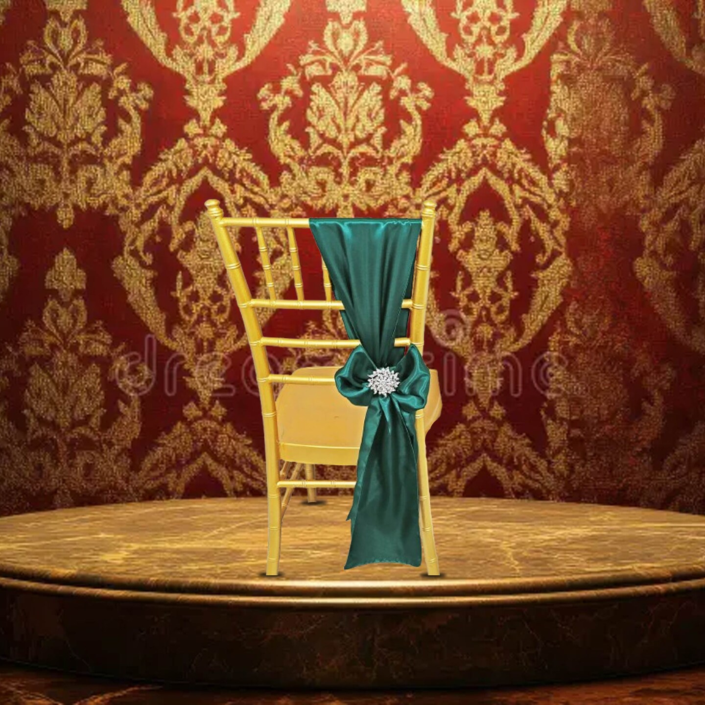 10 Pieces Hunter Green or Holly Green Satin Chair Sashes for Holiday and Wedding Decorations 8x108 inches