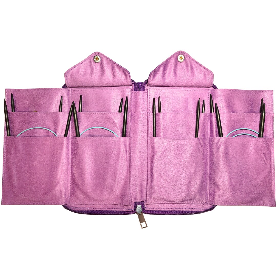 Blue Silk | Sweater Set | Ebony Circular Knitting Needles | 8 Sizes | w/custom case