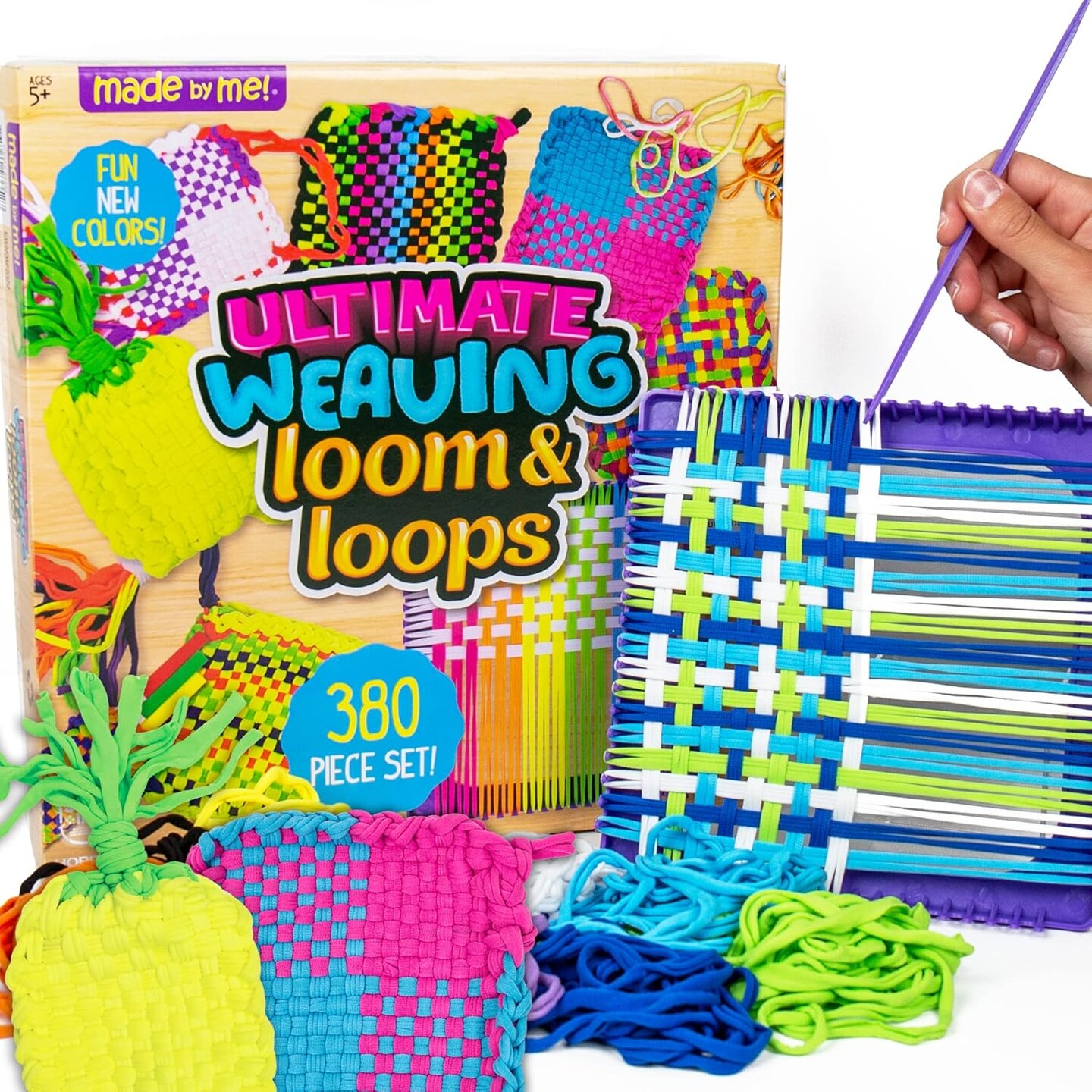 Ultimate Weaving Loom Kit with 378 Loops & Tool – Makes 25 Projects