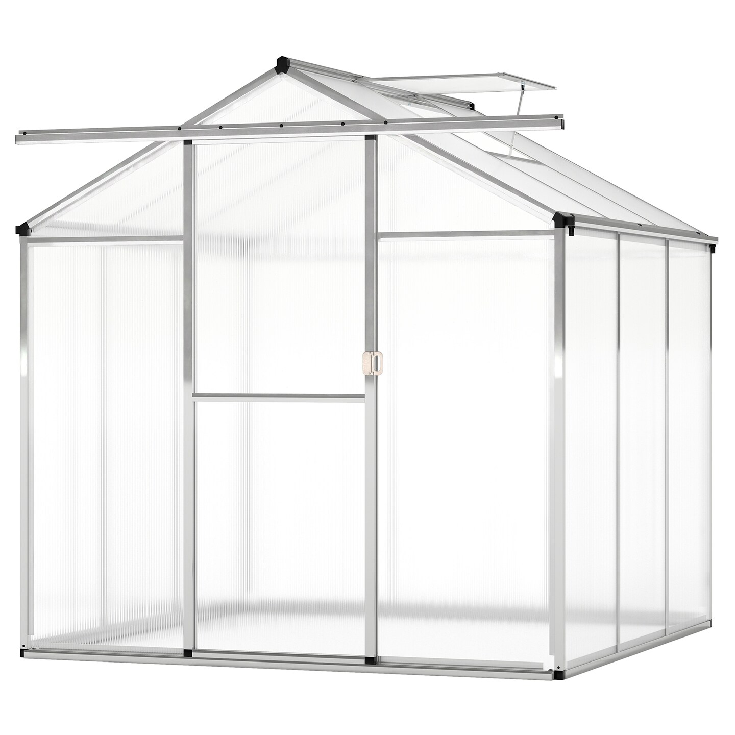 Transparent Polycarbonate Aluminum Walk-In Greenhouse with Vent and Gutter