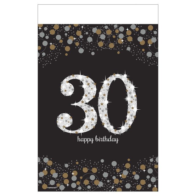 Sparkling Celebration 30th Birthday Plastic Table Cover - 54" x 102"