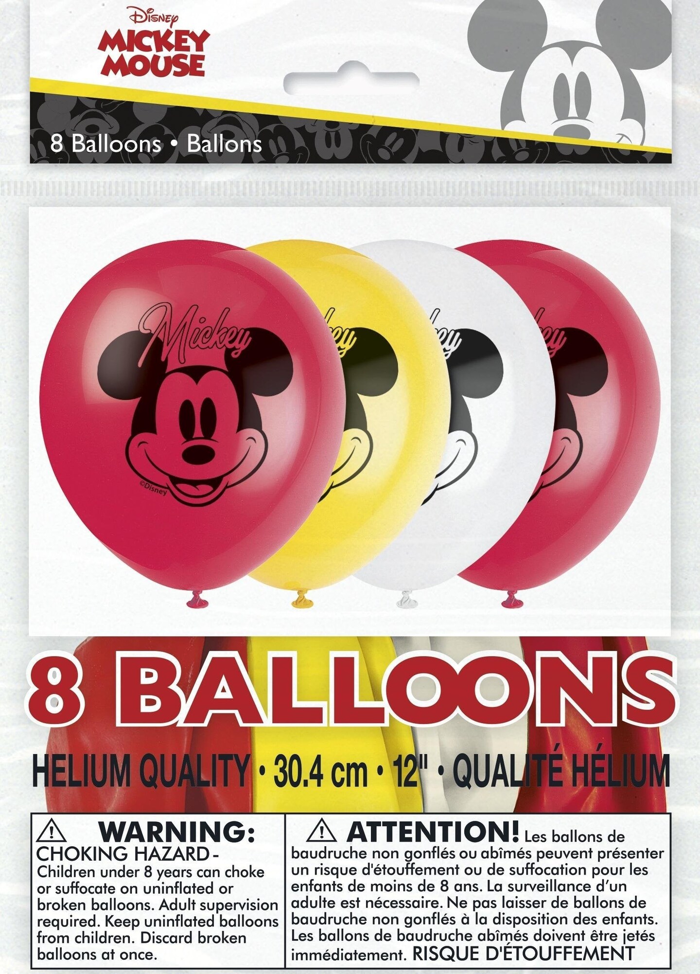 Disney Mickey Mouse 12&#x22; Latex Balloons - 8ct