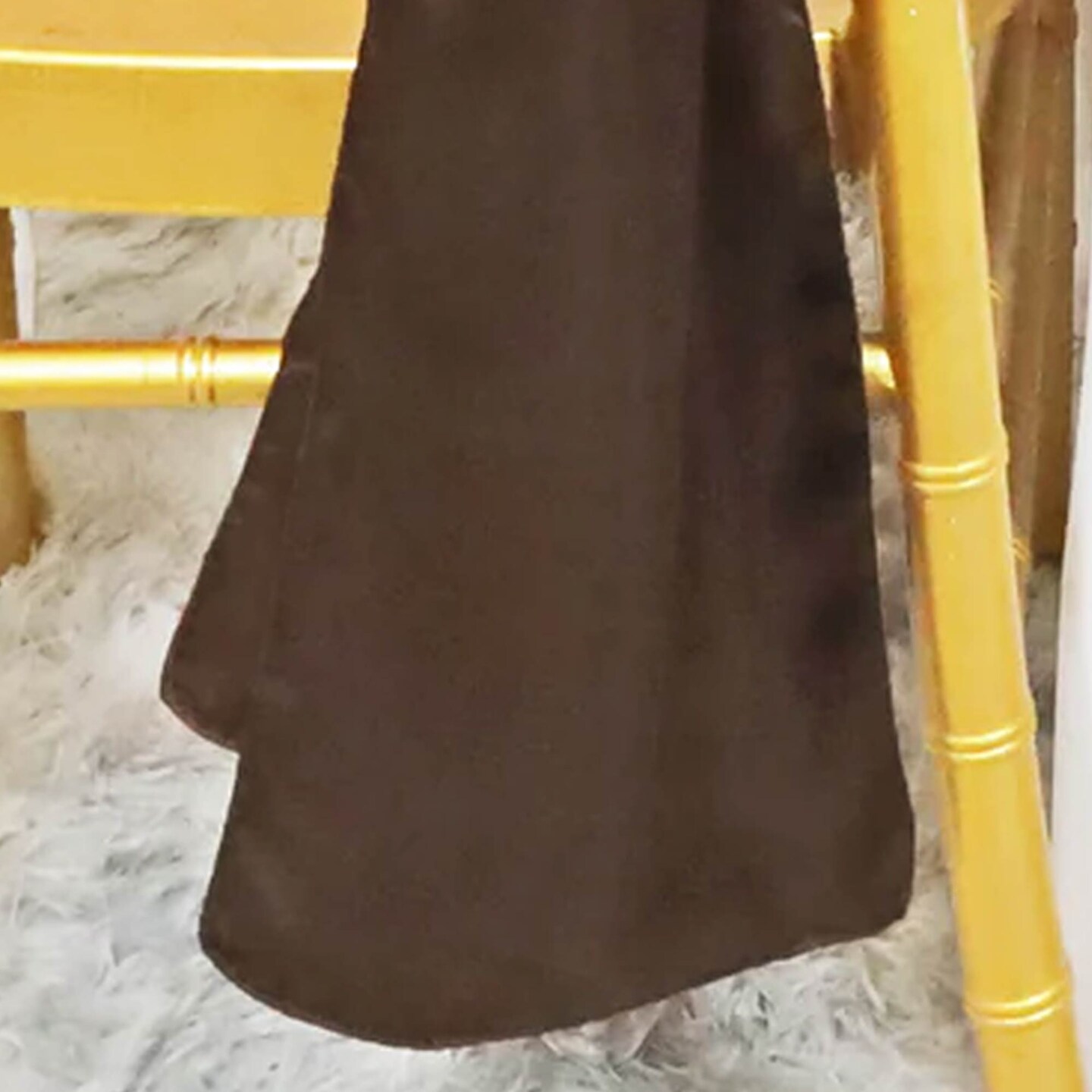 10 Pieces Chocolate Satin Chair Sashes 8"x108" Rich Brown Decor Wraps