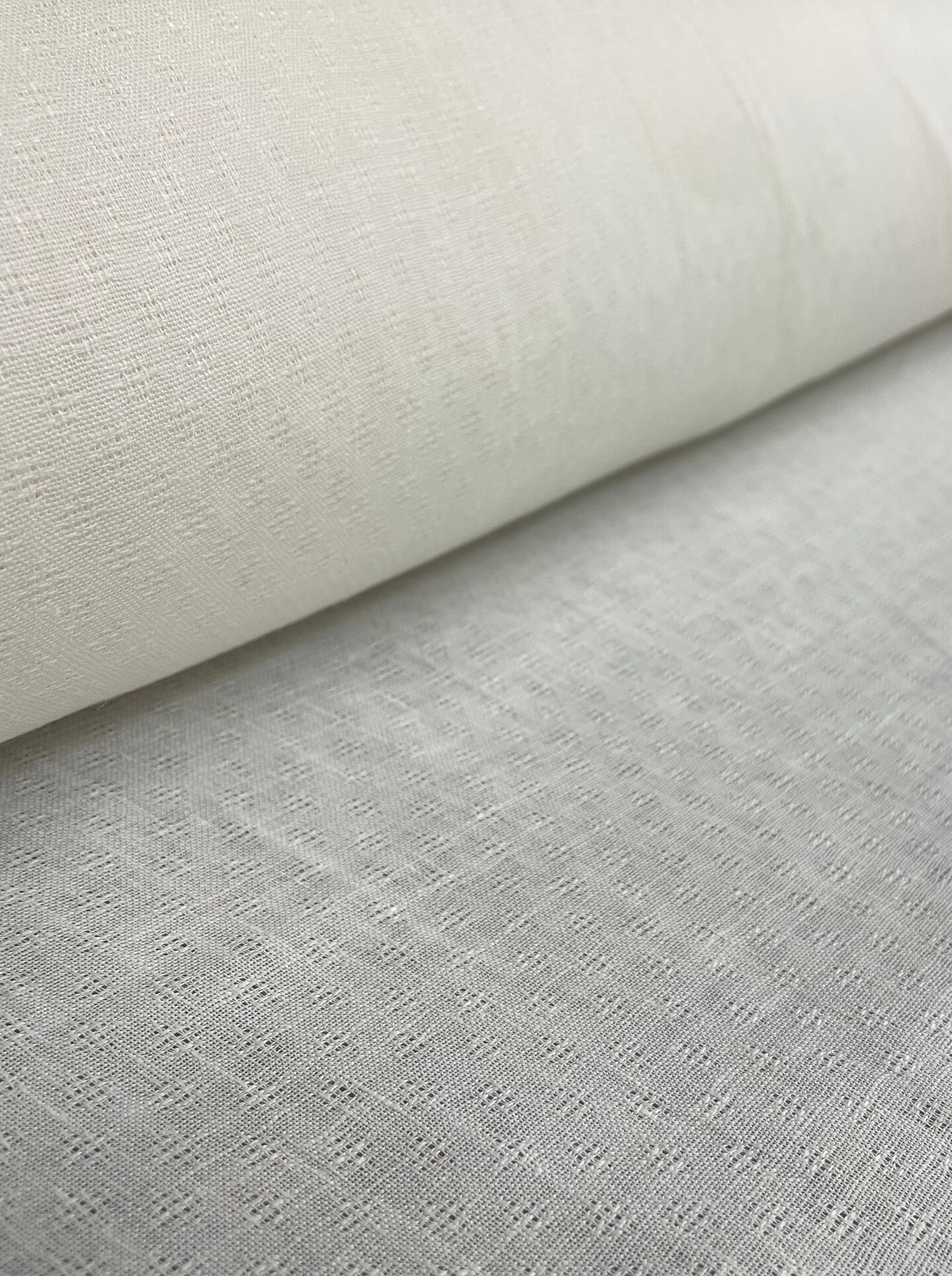 1 Yard Ivory Diamond Jacquard Linen Natural Craft Fabric 60" Width