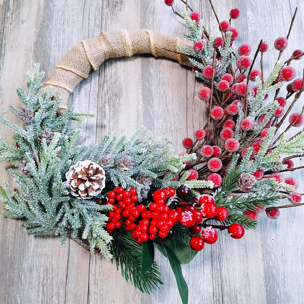 Frosted Artificial Cypress Pine Stems (Two-tone Green)