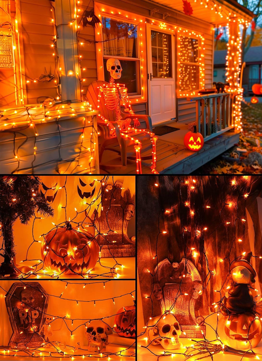 Battery Operated Halloween Indoor String Lights (Orange)