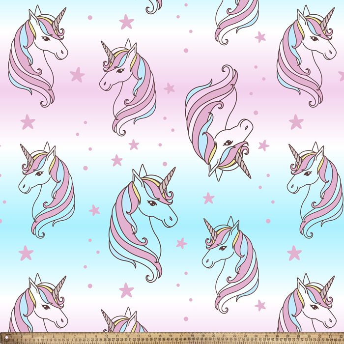 Unicorn Stars Anti-Pill Premium Fleece Fabric | By The Yard