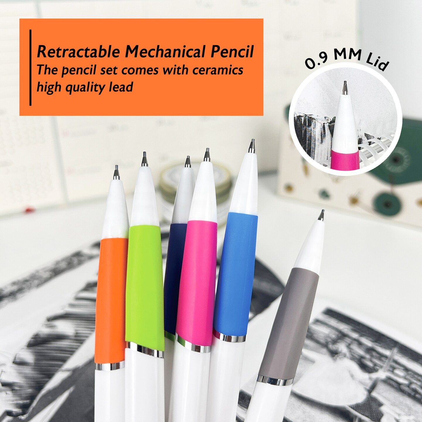 BAZIC 0.9 mm Prism Mechanical Pencil w/ Ceramic High-Quality Lead