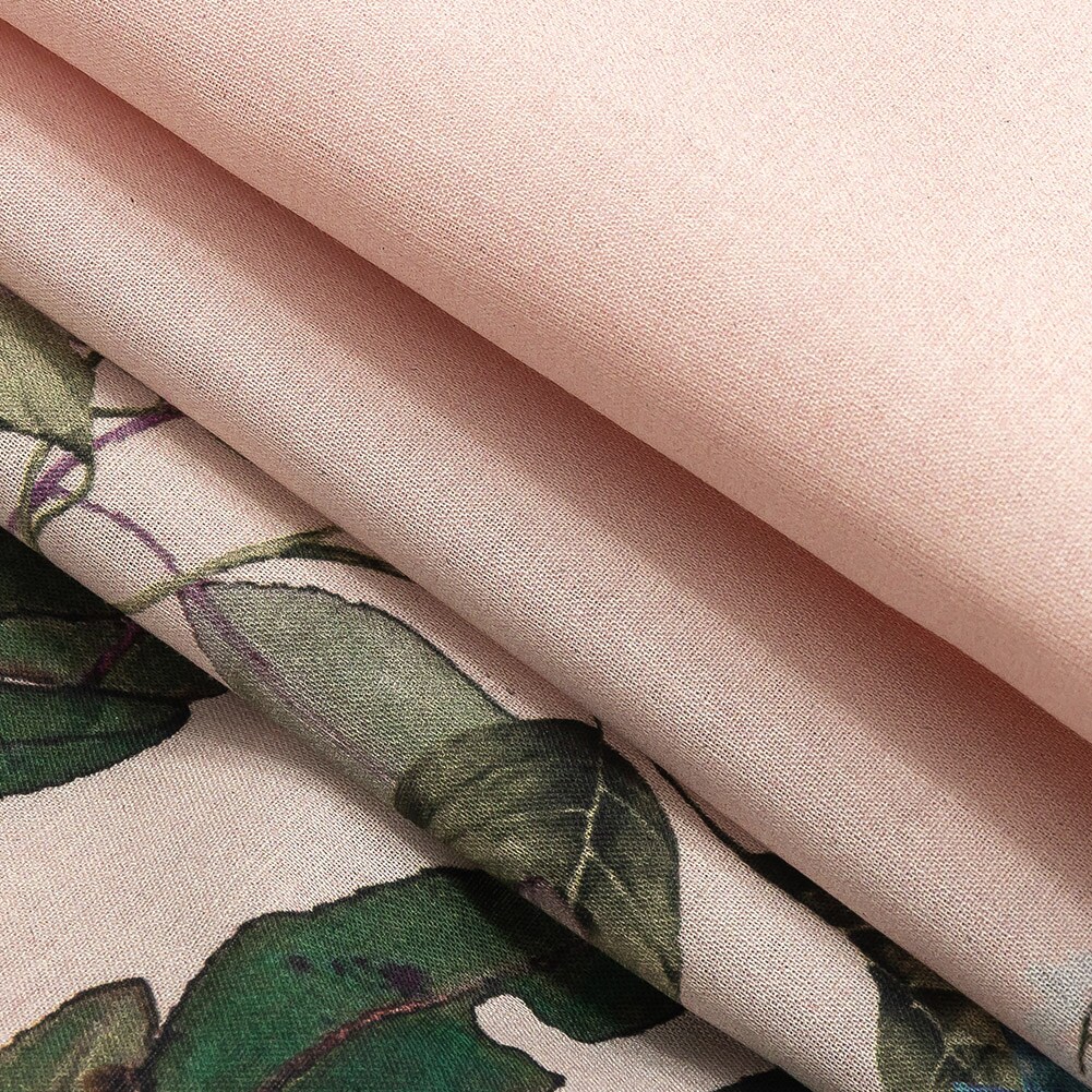 1 Yard Pink and Multicolor Floral Border Cotton Voile Adagio Print Fabric