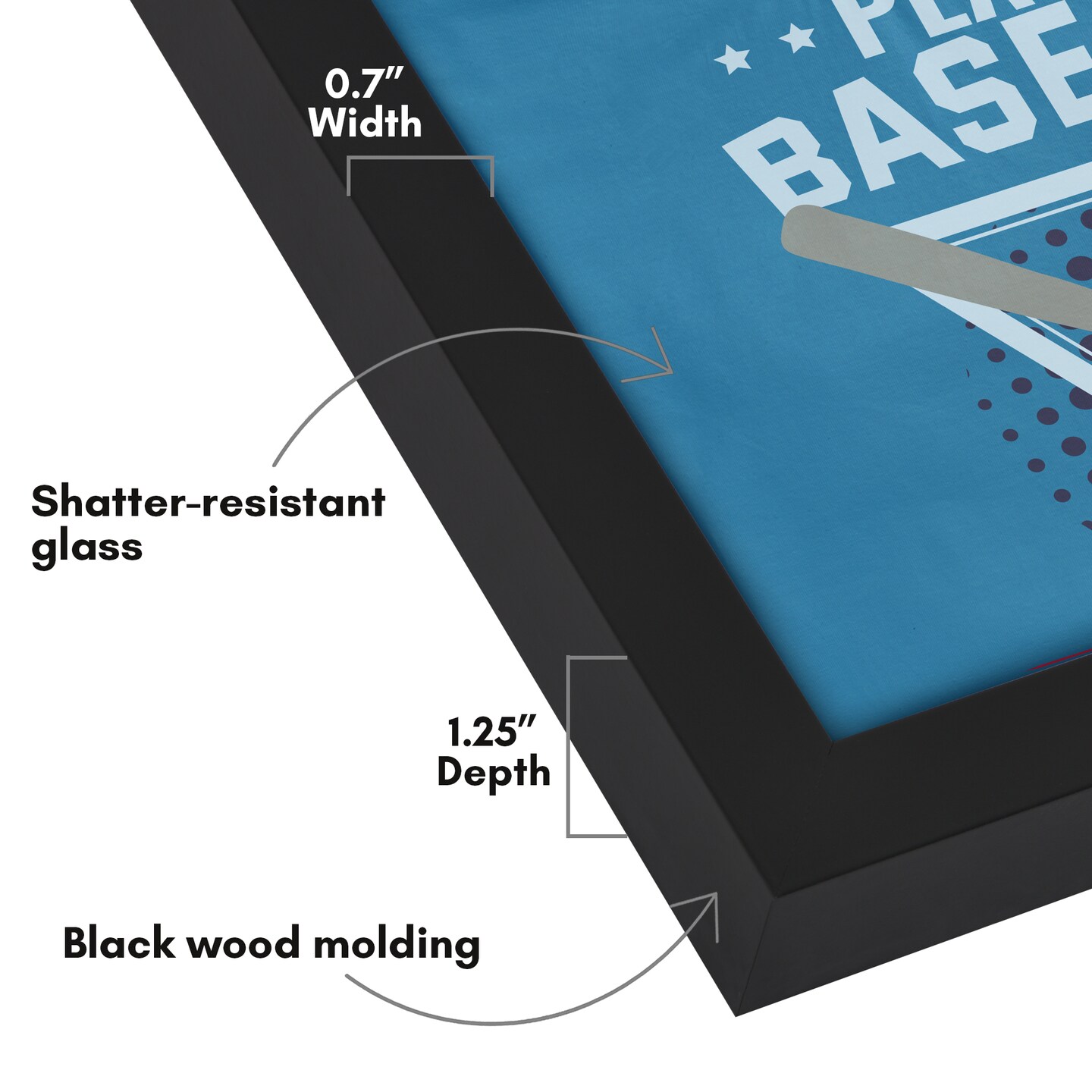 Americanflat T Shirt Frame - Frame with Shatter-Resistant Glass and Folding Insert - All-Star Collection - Black Tshirt Frames for Wall Display - Ideal for Sports Memorabilia or Graphic Tees