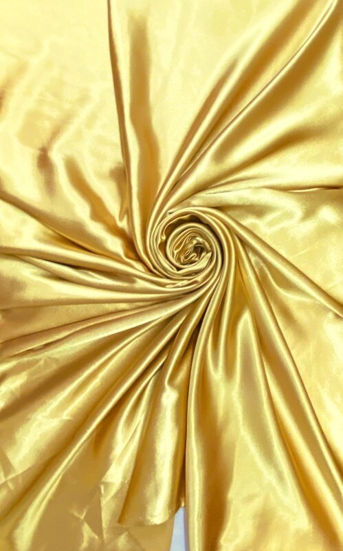 1 Yard Elegant Gold Crepe Satin Fabric Smooth Flowing Textile for Evening Dresses Costumes and DIY Projects 58 Inch Width