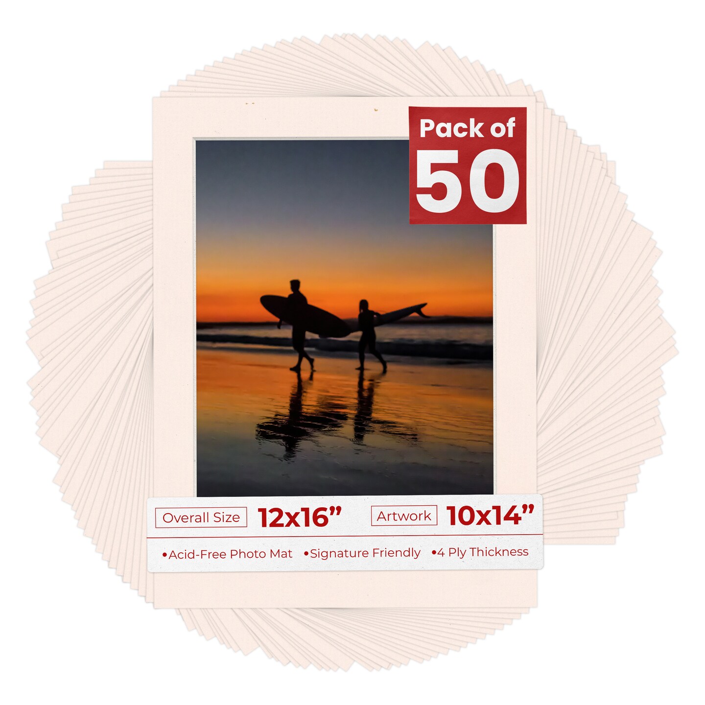 Oyster Bay Beige Mat Board for 12x16 Frames - Fits 10x14 Photos