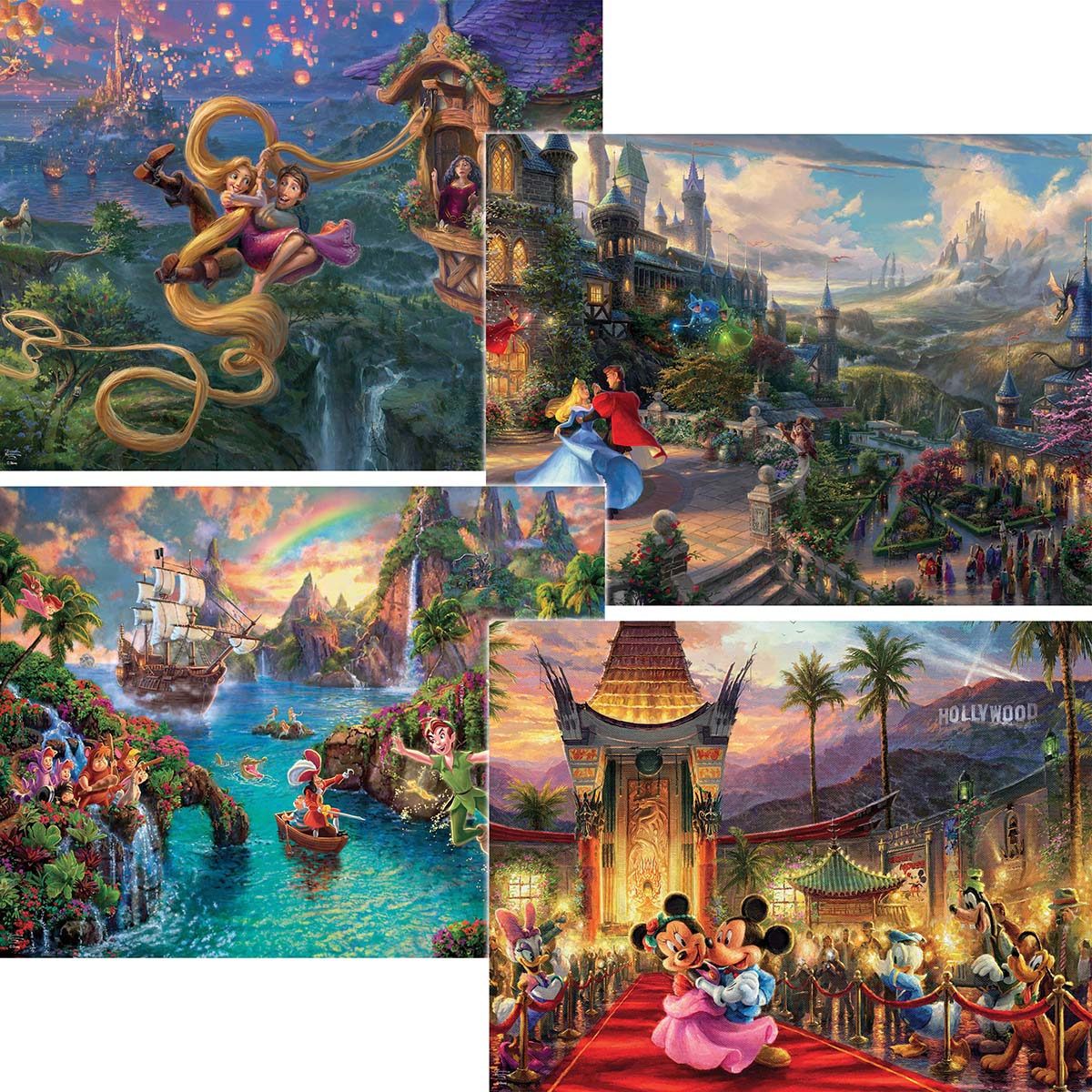 Ceaco Thomas Kinkade Disney 4 in 1 Multi Pack III Jigsaw Puzzle